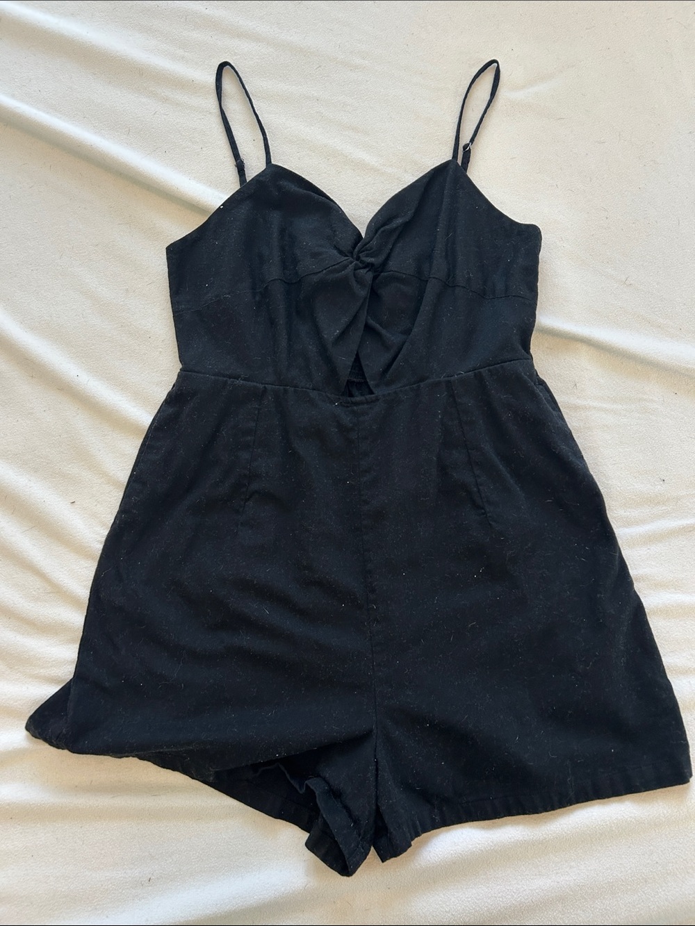 Old Navy Black Spaghetti-Strap Knot Front Romper